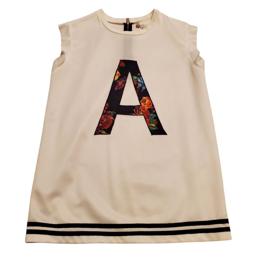 A-dress Sleeveless White Dress with Letter A Size S